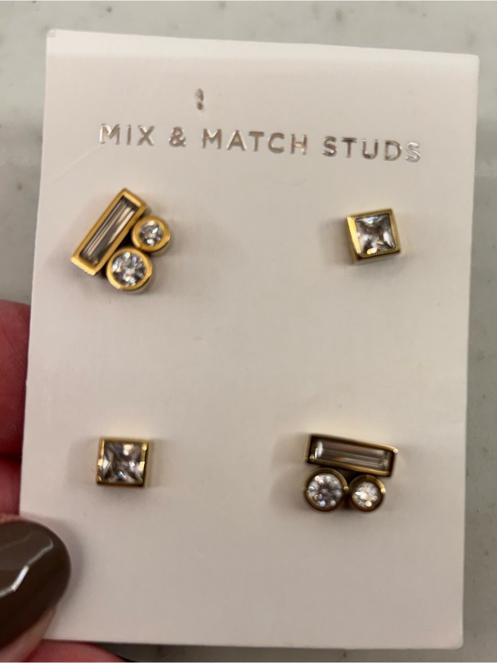 Michael Kors stud earrings “Mix & Match” MKJ5845710 TWO SETS gold tone crystals